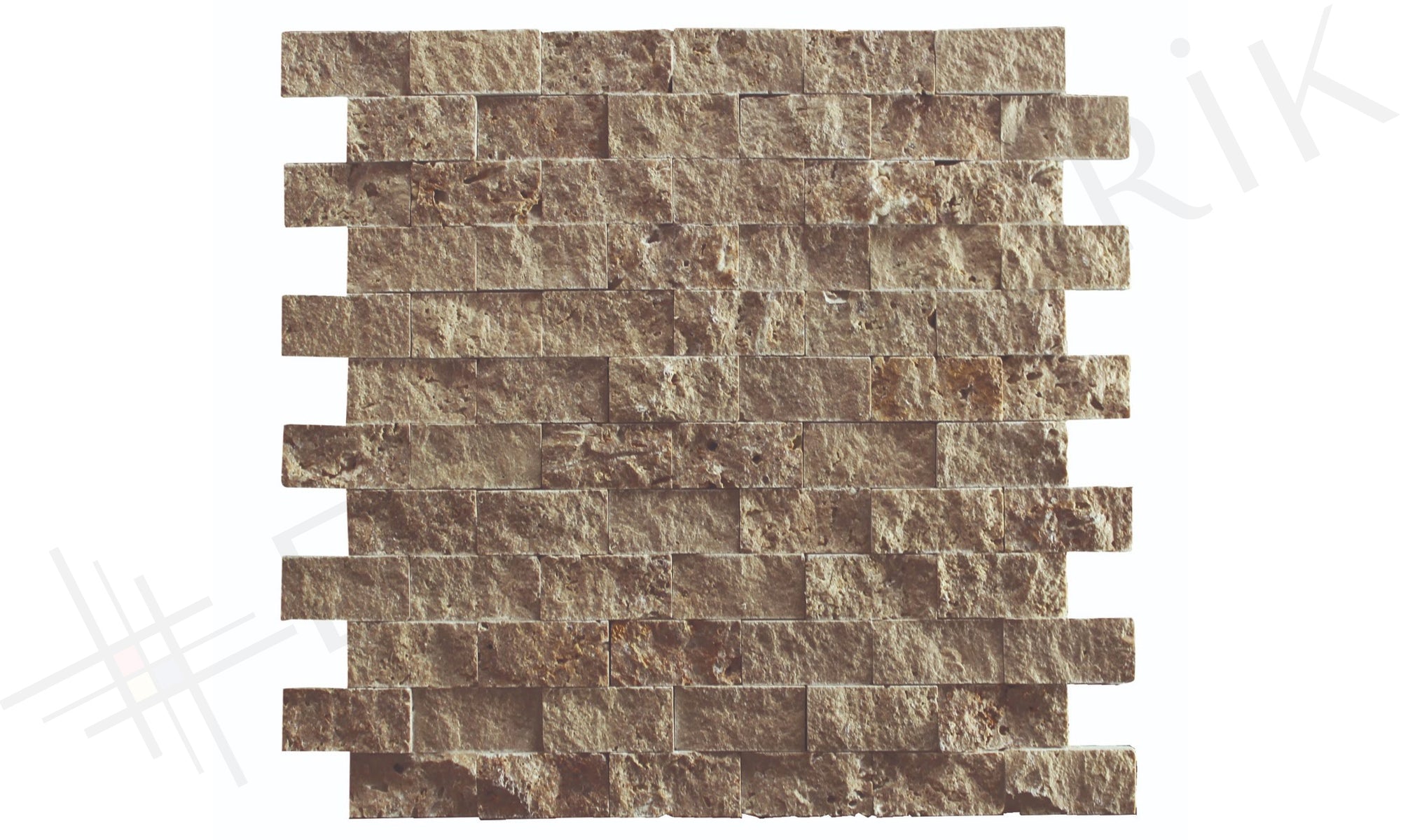 BRICK NOCE STACKED STONE - 1''x2'' on mesh