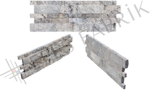 SILVER SPLITFACE STACKED STONE - 7.25"x19.75"x3/4"