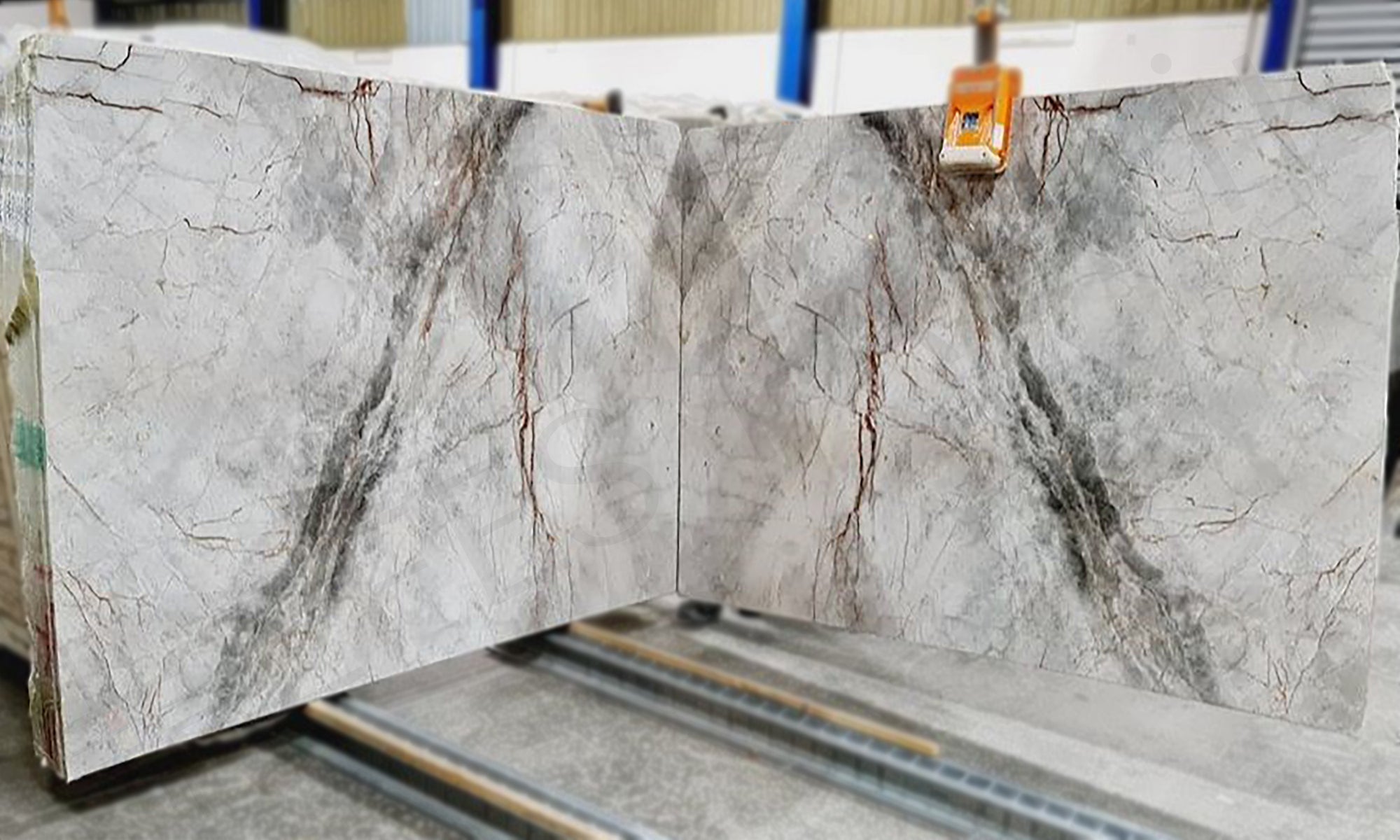 astana gray marble bookmatch slab 9559